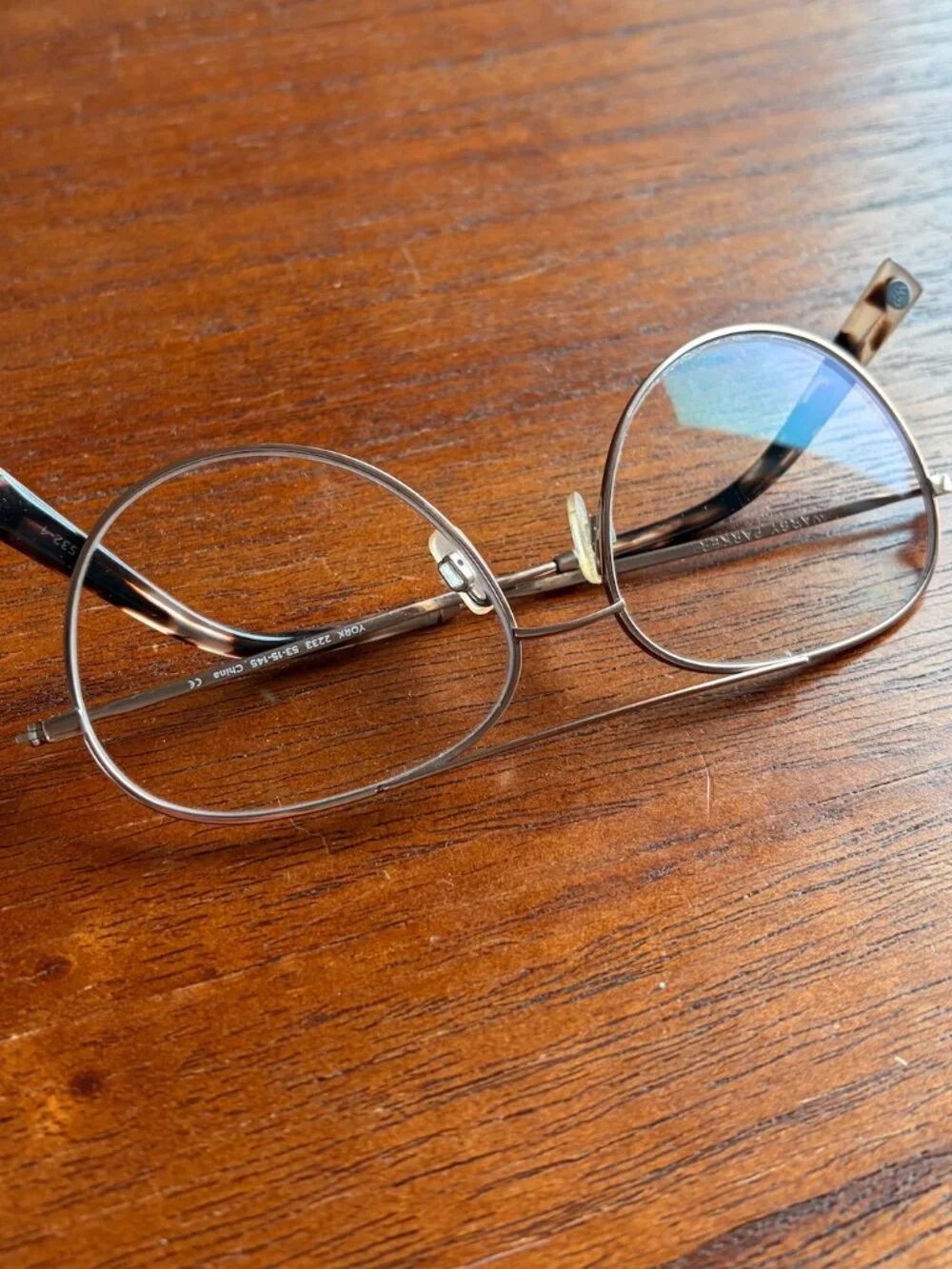 WARBY PARKER YORK M 2233 Rose Gold Aviator Eyeglasses Frame 53-15-145 NO RX